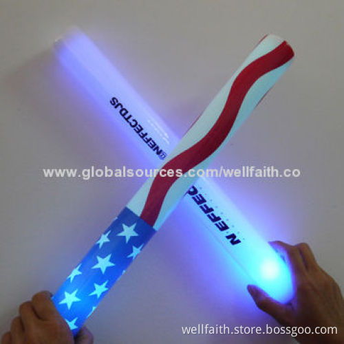 LED Foam Glow Sticks, Customized Wholesale in China, CE, RoHS Marks, White Body Color